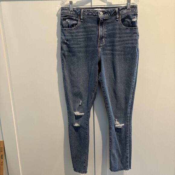 Abercrombie & Fitch Jeans Womens 14 32 High Rise Super Skinny Ankle Curve Love - Picture 1 of 16